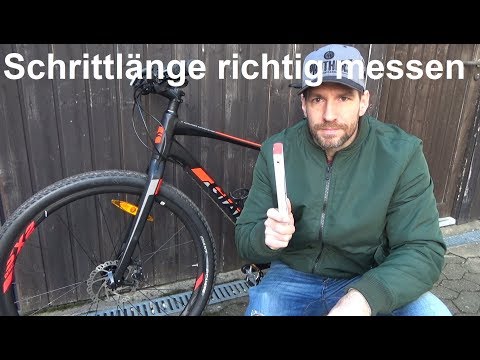 Fahrrad Schrittlänge messen für die Rahmengröße Fahrradgröße Fahrradrahmen