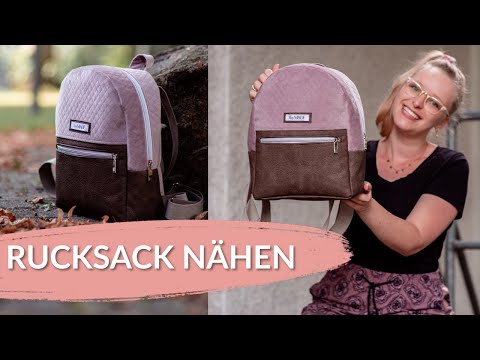 Rucksack nähen mit mini Schnittmuster &quot;Bagpack&quot;