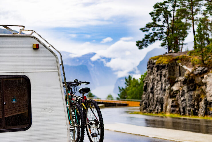 Faszinierend Fahrradtrger Am Wohnwagen Fotosnull
