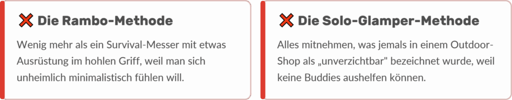 solocamping-ausrüstung