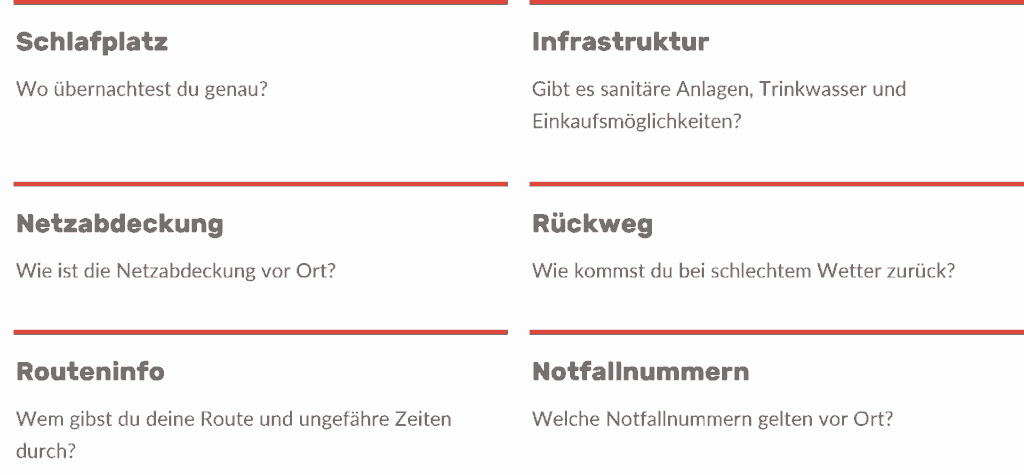 solocamping-checkliste